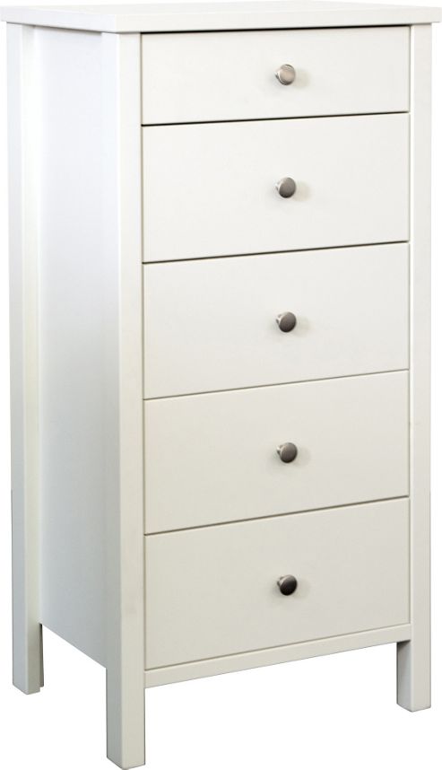 Image of Home Essence Talmo 5 Drawer Narrow Chest In White