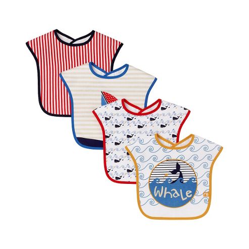 Image of Mothercare Whale Bay Toddler Bibs - 4 Pack