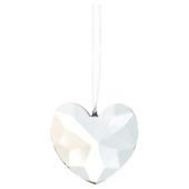 Festive Crystal Heart with Bow Christmas Decoration