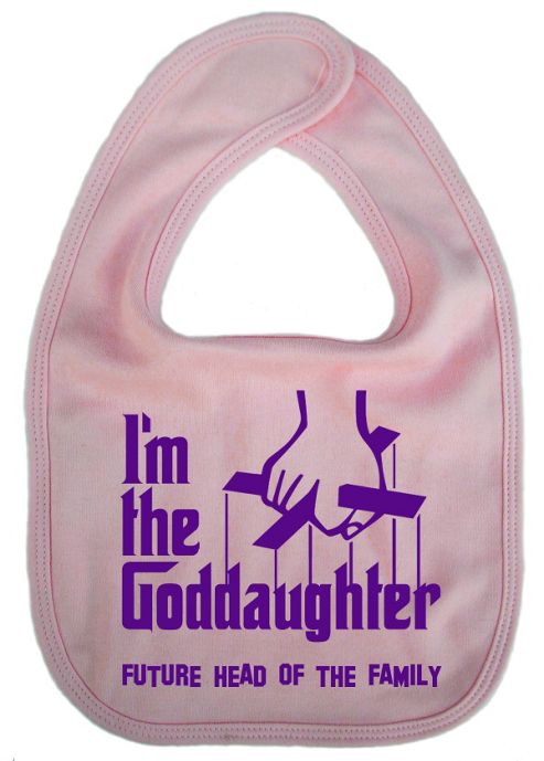 Image of Dirty Fingers I'm The Goddaughter Future Head Of The Family Bib Pink