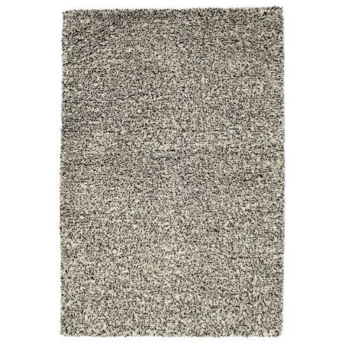 Image of Husain International Plain White/black Woven Rug - 150cm X 90cm (4 Ft 11 In X 2 Ft 11.5 In)