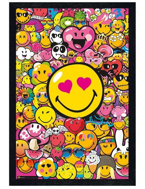 Image of Black Wooden Framed Smiley Girls Poster