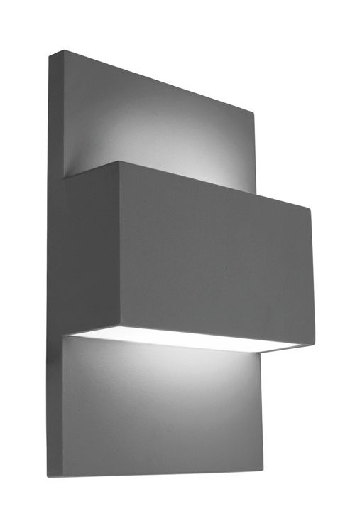 Image of Norlys Geneve Outdoor Up And Down Wall Light - Graphite - 18w Fluorescent