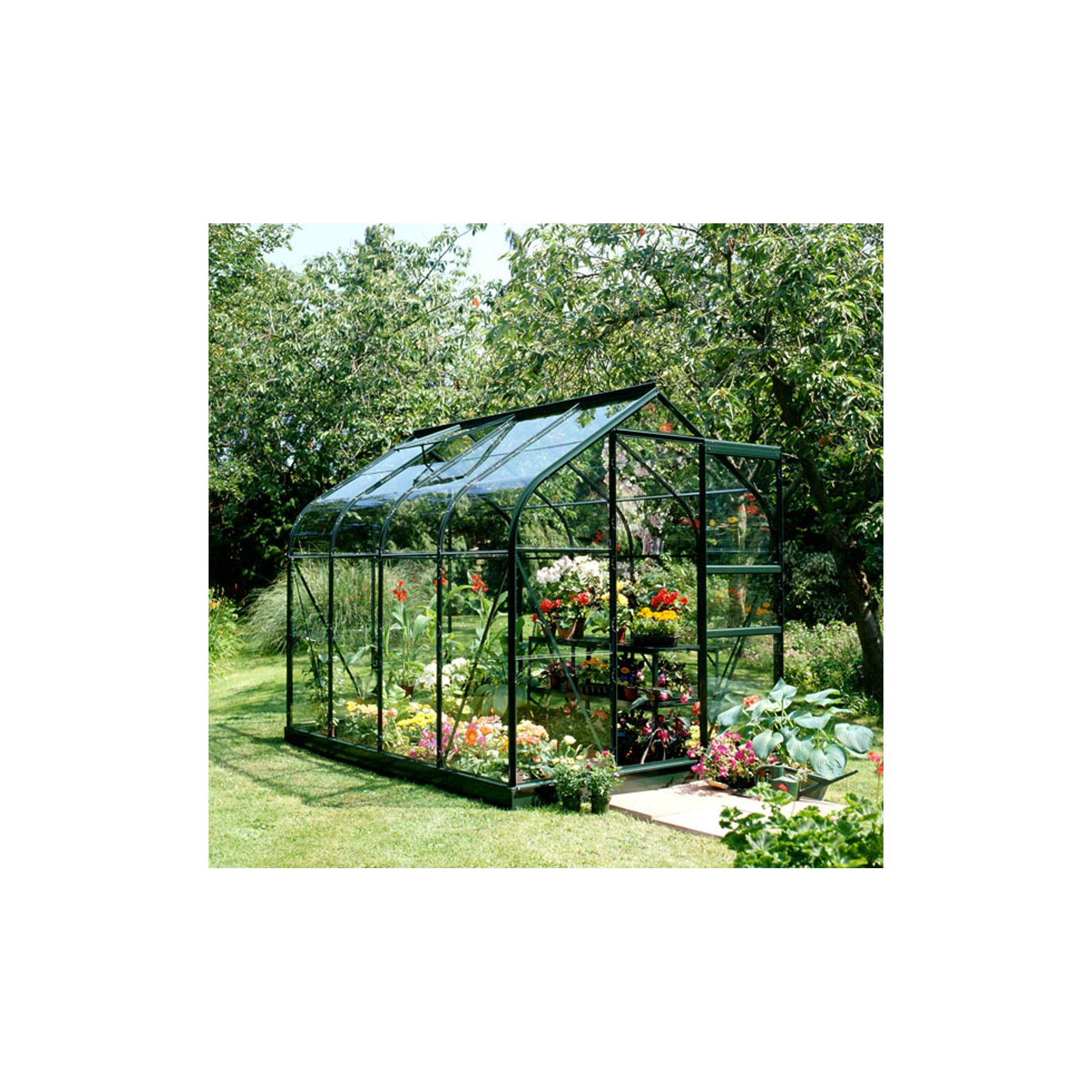 Halls 8x6 Supreme Greenframe Greenhouse + Base - Toughened Glass at Tesco Direct