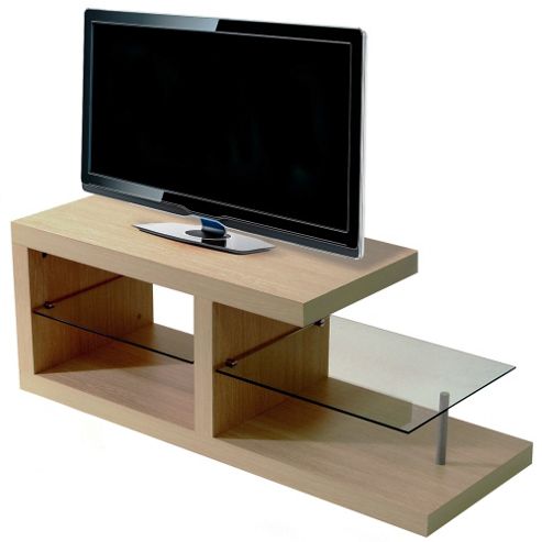 Image of Chunky Tv / Entertainment Unit / Coffee Table - Oak