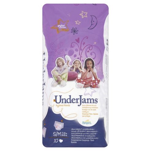 Image of Pampers Underjams Pyjama Pants - Girl - Size 7 - Small/medium - 10 Pack