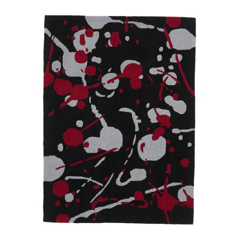Image of Think Rugs Hong Kong Black Tufted Rug - 120 Cm X 170 Cm (3 Ft 11 In X 5 Ft 7 In)