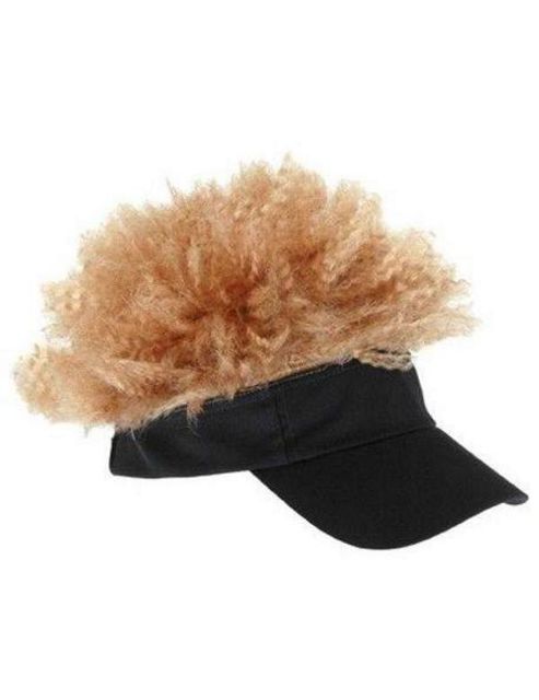 Image of Visor With Blonde Wig