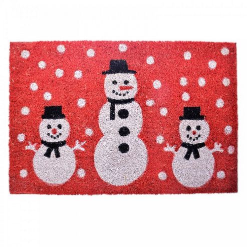 Image of Snowman Design Christmas Coir Doormat For The Home