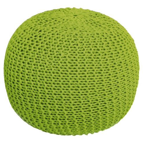 Image of Kaikoo Lightweight Knitted Pouffe, Lime