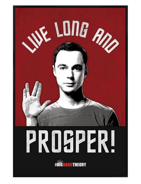 Image of The Big Bang Theory Gloss Black Framed Live Long And Prosper Tbbt Poster