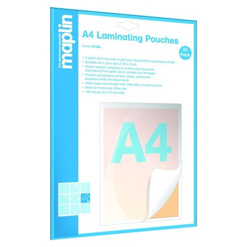 Image of A4 Laminating Pouches 25 Pack