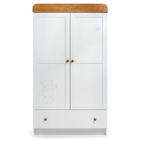 Image of Obaby B Is For Bear Double Wardrobe - White With Pine Trim