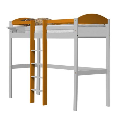 Image of Maximus High Sleeper Central Ladder White With Orange Details