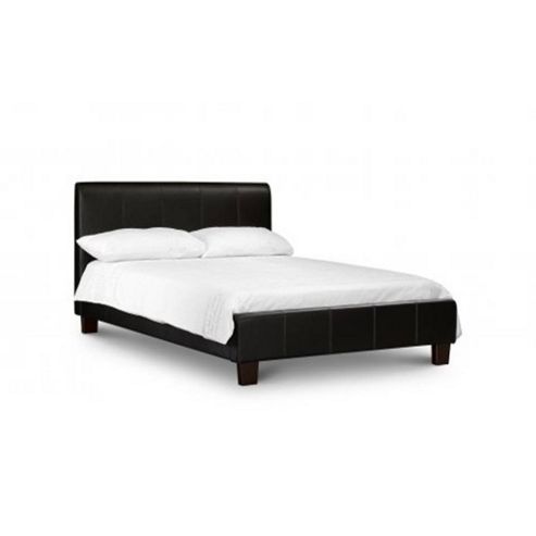 Image of Queen Double Black Leather Bed Frame