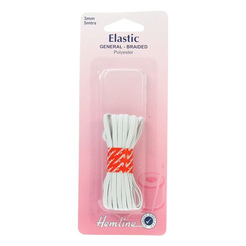 Image of Hemline - Flat Elastic - 3mm White