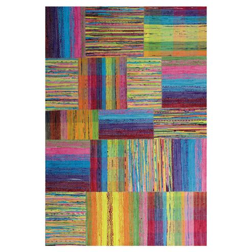 Image of Inrugs Patch Multi Woven Rug - 200cm X 140cm (6 Ft 6.5 In X 4 Ft 7 In)