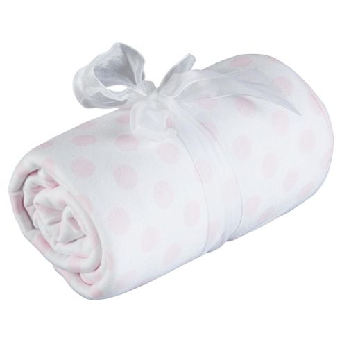 Image of Tesco Loves Baby Spot/stripe Blanket Pink