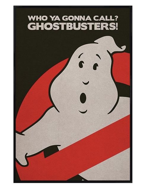Image of Gloss Black Framed Ghostbusters Who Ya Gonna Call? Poster