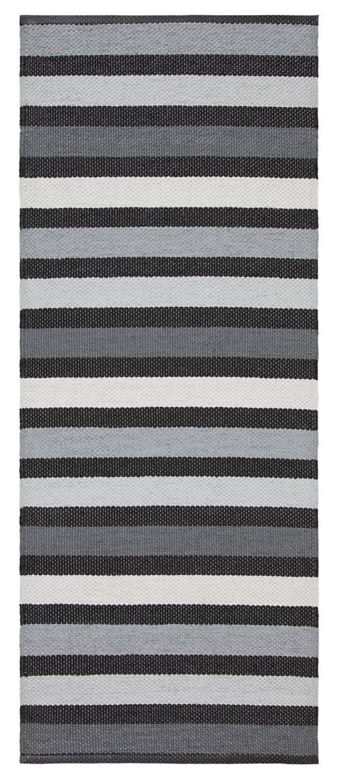 Image of Swedy Baia Black Rug - Runner 60 Cm X 150 Cm (2 Ft X 4 Ft 11 In)