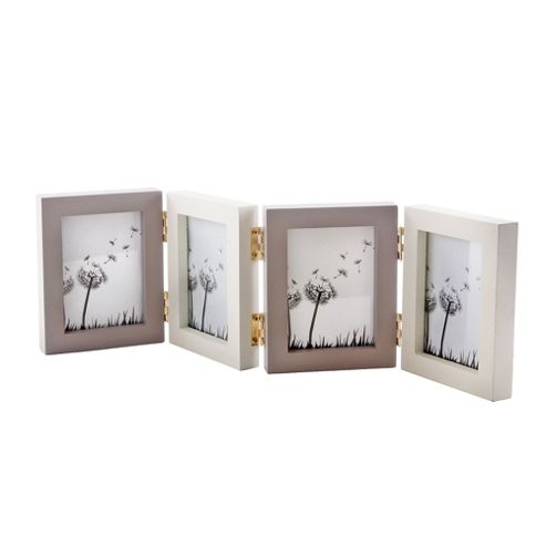 Image of Wooden Folding Hinged Four Picture Frame Home Decoration