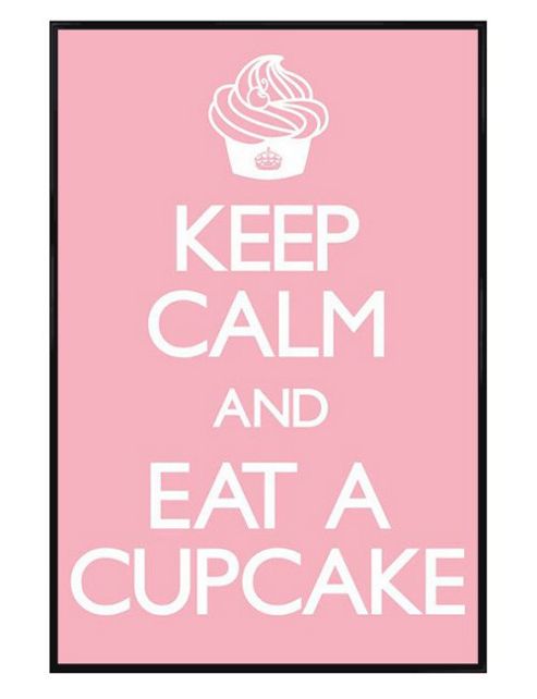 Image of Gloss Black Framed Keep Calm And Eat A Cupcake Poster