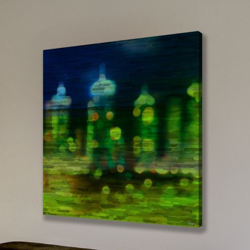 Image of Parvez Taj Green Tower Canvas Wall Art - 45 Cm H X 45 Cm W X 5 Cm D