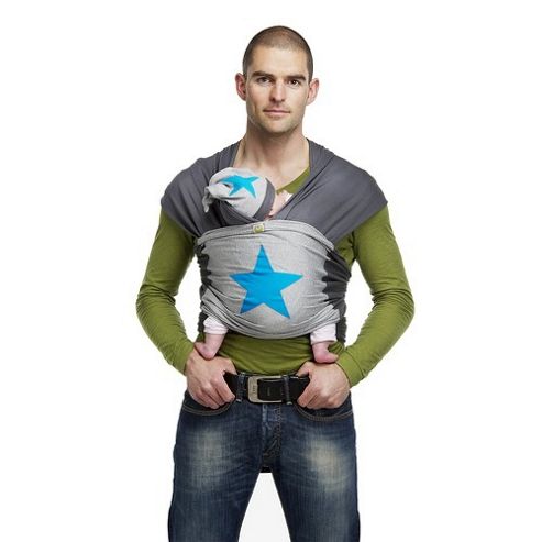 Image of Bykay Small Designer Baby Carrier (grey Melee/turquoise Star)