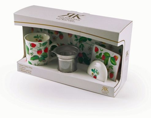 Image of Roy Kirkham Alpine Strawberry Infuser Mug, Coaster & Tray Set