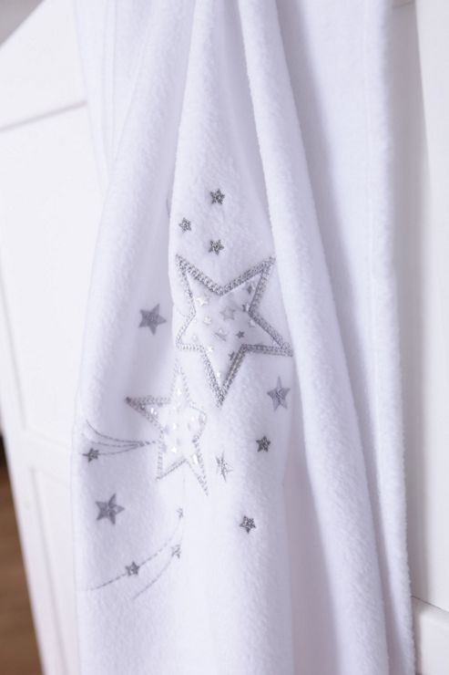 Image of Clair De Lune Starburst Pram Blanket - White