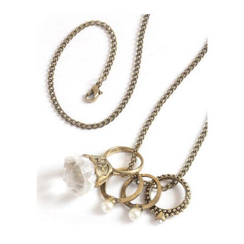 Image of Vintage Style Burnished Rings Necklace