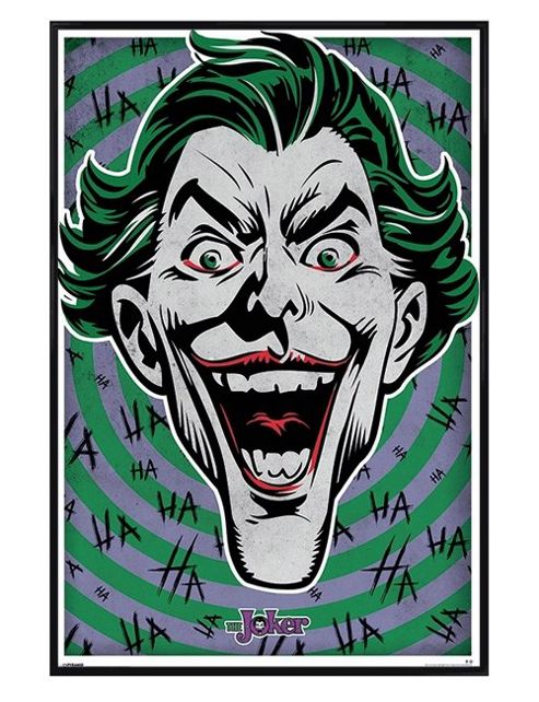 Image of Gloss Black Framed Dc Comics The Joker Laughter Poster