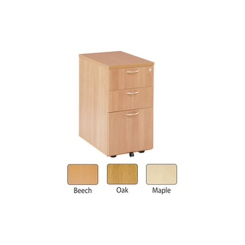 Image of Jemini 3-drawer Desk High Pedestal 600mm Maple Kf72071