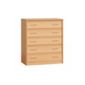 Forte Ruby 5 Drawer Wide Chest - Oak