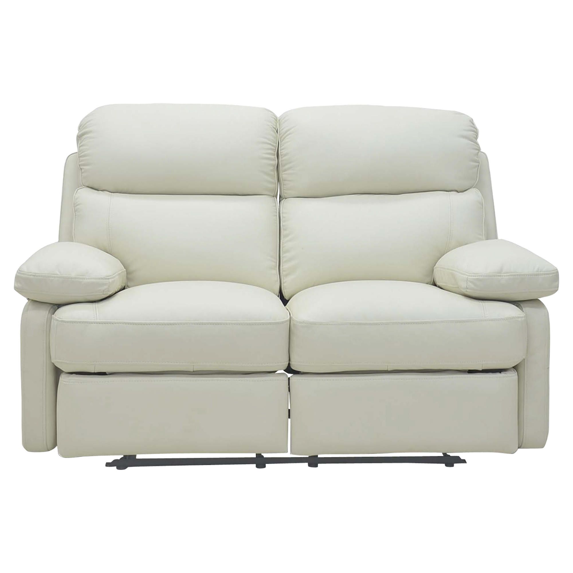 Cordova Leather Small Recliner Sofa Ivory at Tesco Direct