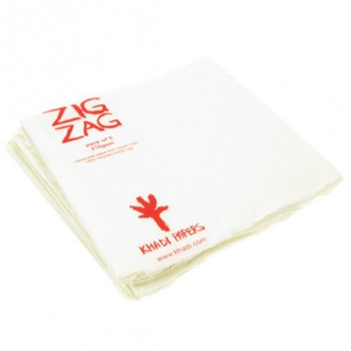 Image of Handmade Recycled Paper. Zigzag Sheets 15cm X 15cm, 210gsm, Pack Of Five.