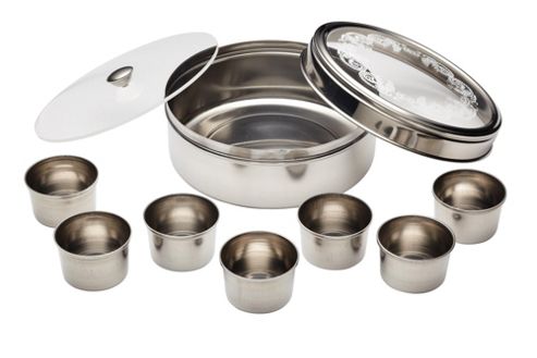 Image of World Of Flavours Indian Stainless Steel Masala Dabba, 17cm, Lab