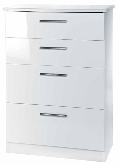 Image of Welcome Furniture Knightsbridge 4 Drawer Deep Chest - White - White