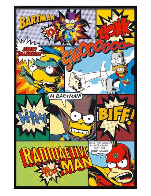 Image of The Simpsons Gloss Black Framed Bartman Poster