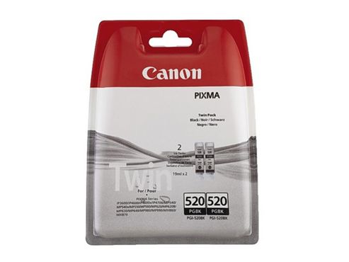 Image of Canon Pgi-520 Black Ink Cartridge (twin Pack)