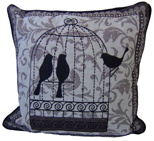 Image of Country Club Tapestry Scatter Cushion With Inner, Bird Cage