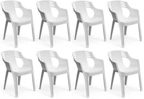 Image of Resol City Garden Outdoor / Indoor Designer Plastic Chair - White - X8