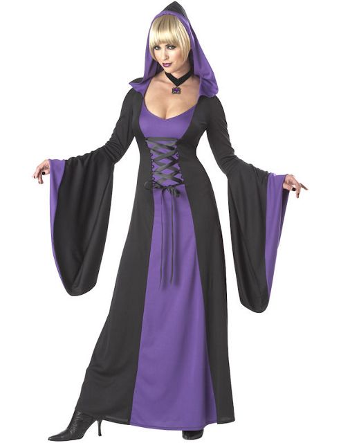 Image of Adult Deluxe Hooded Robe Purple Large