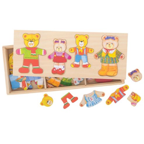 Image of Bigjigs Toys Bj766 Wooden Dress Up Bear Family