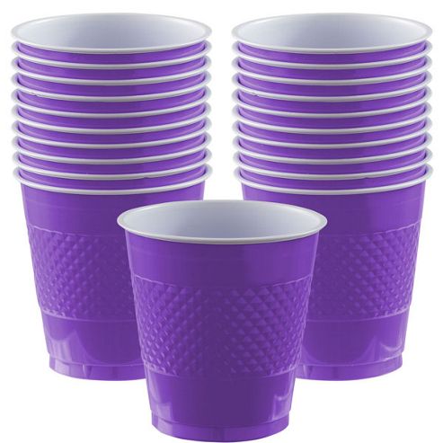 Image of New Purple Cups - 473ml Plastic Party Cups, Pack Of 20