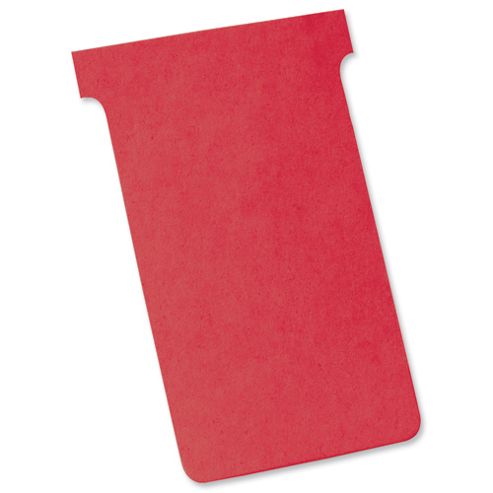 Image of Nobo T-cards Tab Top 15mm W124x Bottom W112x Full H180mm Size 4 Red Ref 32938928 [pack 100]