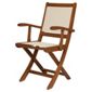 Windsor Folding Wood/Textilene Dining Arm Chair 2pk