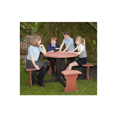 Image of Small Round Picnic Table - Red
