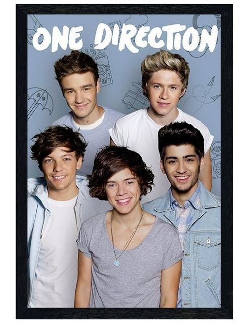 Image of Black Wooden Framed One Direction Ruling The World Poster