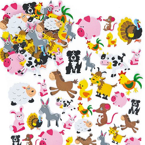 Image of Crafts Farmyard Printed Foam Stickers (pack Of 96)